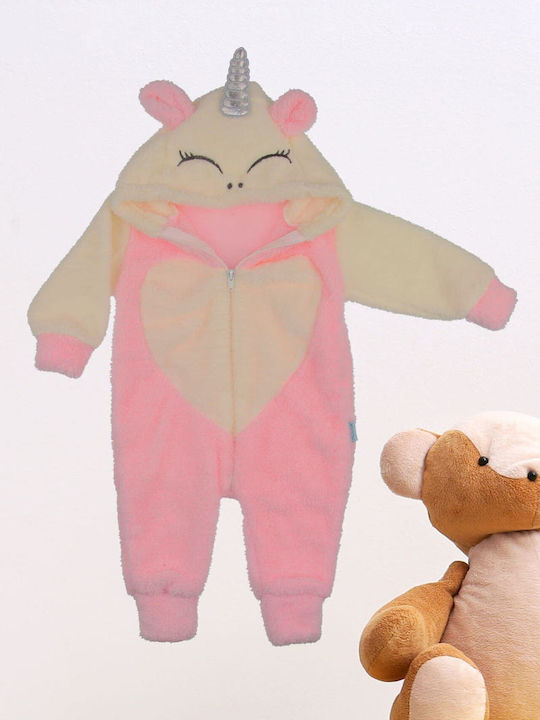 Nurcix Baby Pijama întreagă pentru copii De iarnă Fleece ROZ