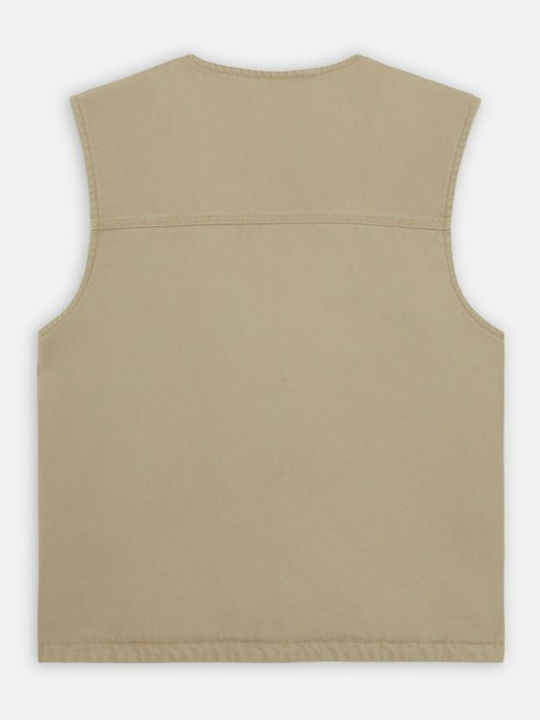 Canvas Sleeveless Jacket Desert Sand