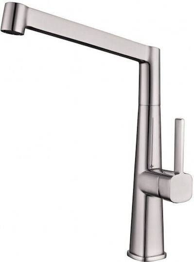 Inter Ceramic Alpaca Drop-In Кухненски Мивка Вдясно Inox със Смесител М80xШ50см Сребрист