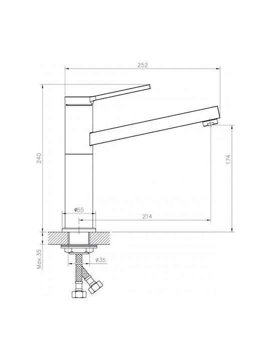 Inter Ceramic Drop-In Мивка Inox Ш56.5xД45см Сребрист