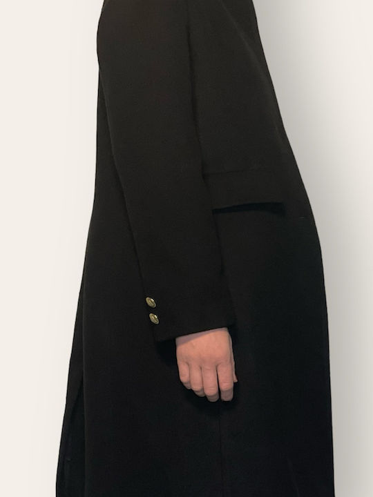 Le Vertige Women's Midi Coat with Buttons Black