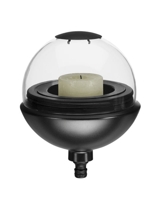 Gardena Candle Holder Glass in Black Color 1pcs