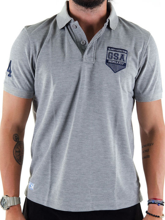 Heritage Polo Short Sleeve Gray Men's Blouse