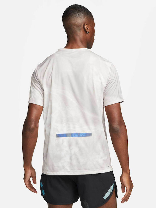 Nike Rise 365 Bluza Sportivă pentru Bărbați cu Mânecă Scurtă Dri-Fit White