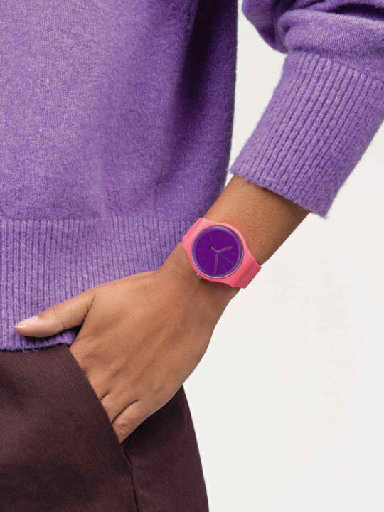 Swatch Swatch Ρολόι Μπαταρίας με Καουτσούκ Λουράκι Swatch Swatch Ρολόι Μπαταρίας με Καουτσούκ Λουράκι
