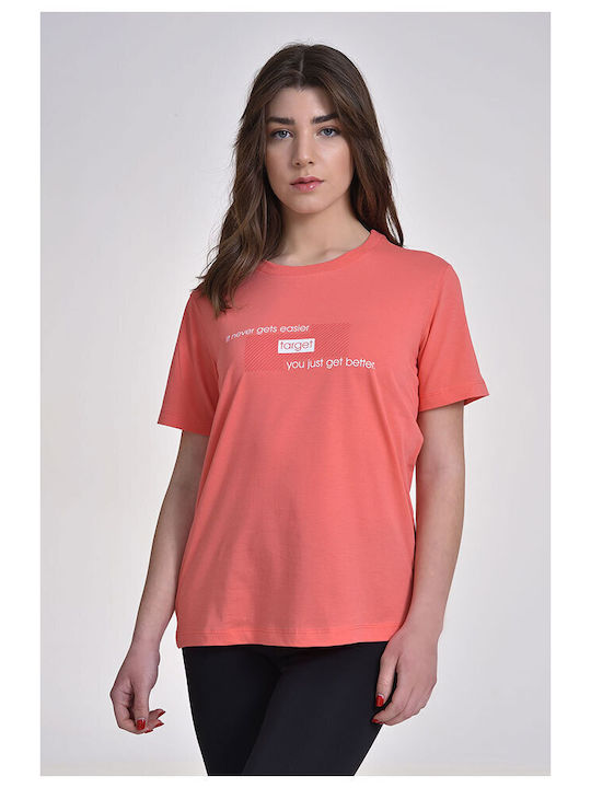 Target Better Damen T-Shirt Polka Dot Koralle