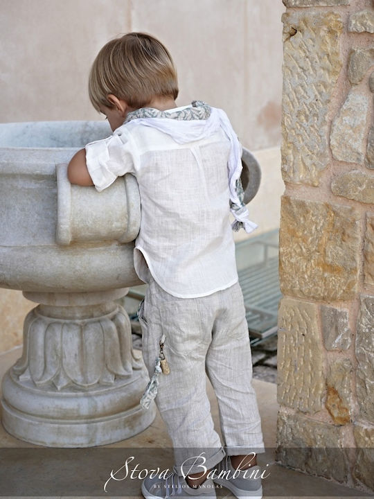 Stova Bambini Βαπτιστικό Κοστούμι για Αγόρι Γκρι