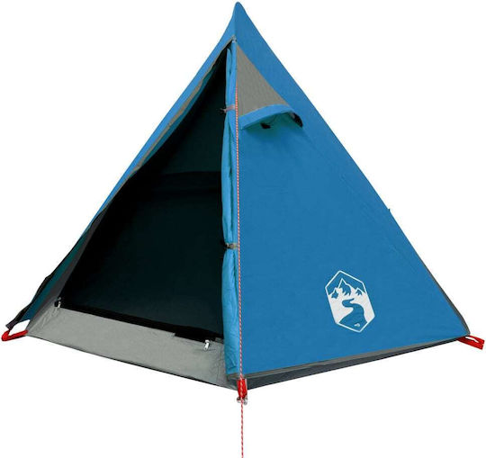 vidaXL Sommer Campingzelt Blau mit Doppeltuch für 2 Personen 267x154x112cm