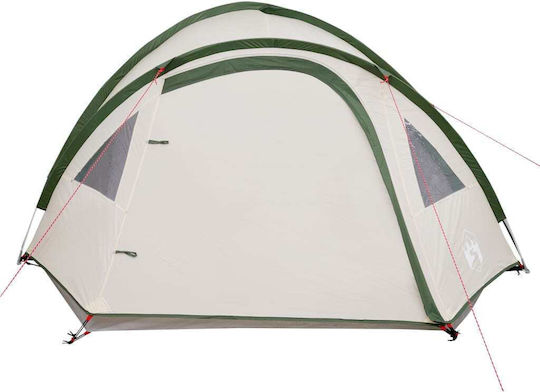vidaXL Summer Camping Tent Green with Double Cloth for 4 People 300x250x122cm