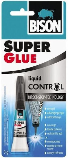 Bison Υγρή Κόλλα Στιγμής Super Glue Control για Ύφασμα 3gr Διάφανη