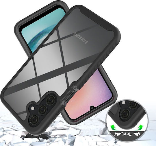 Tech-Protect Defense360 Plastic / Tempered Glass 2mm Set cu Geam Negru (Galaxy A25 5G)