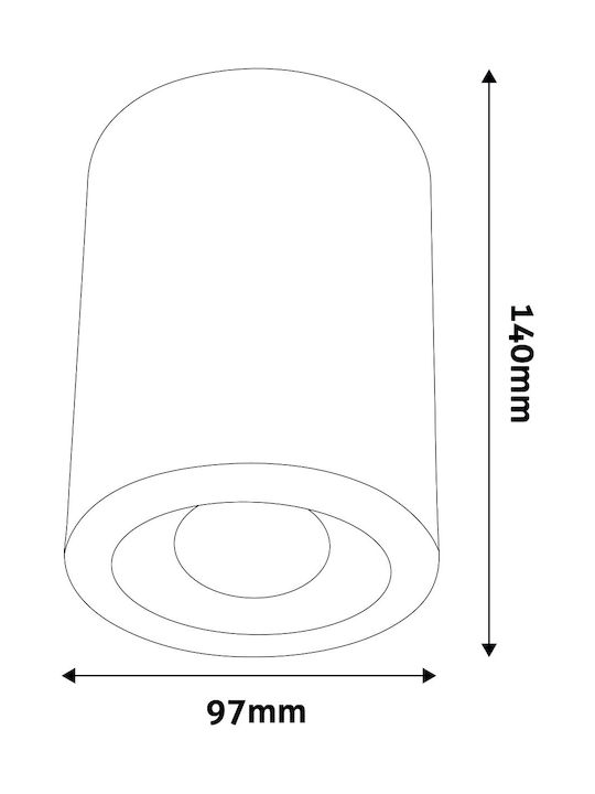 Avide Single Spot with Socket GU10 in Silver Color