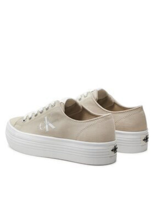 Calvin Klein Γυναικεία Flatforms Sneakers Eggshell / Bright White