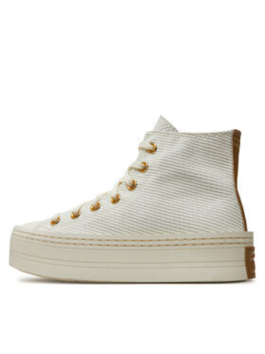 Converse Chuck Taylor All Star Modern Lift Γυναικεία Μποτάκια Egret / Trek Tan / Gold