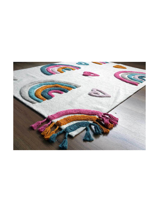 Baby Bliss Παιδικό Χαλί Καρδιές Βαμβακερό Πολύχρωμο 100x140cm