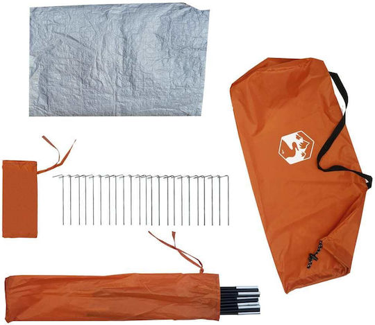 vidaXL Καλοκαιρινή Σκηνή Camping Teepee Πορτοκαλί για 4 Άτομα 367x367x259εκ.