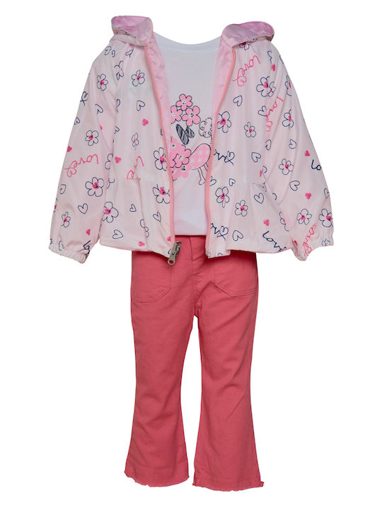 Restart for kids Kids Set with Pants & Jacket Winter 3pcs Pink