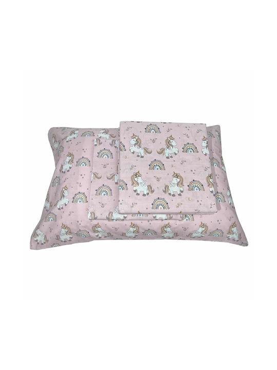 Astron Italy Σετ Σεντόνια Μονά Βαμβακερά Unicorn Donuts Pink 175x260cm