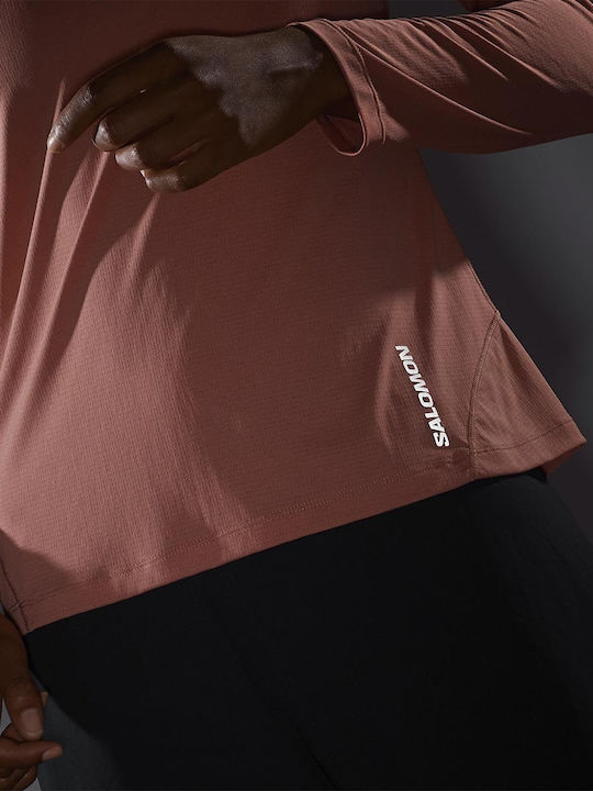 Cross Run Damen Bluse Langärmelig Rosa