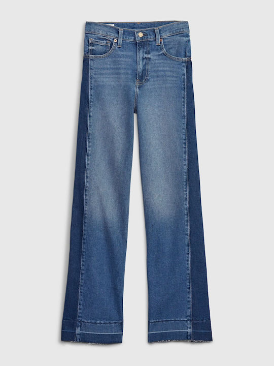 High Waist Women's Jean Trousers in Relaxed Fit Medium Indigo