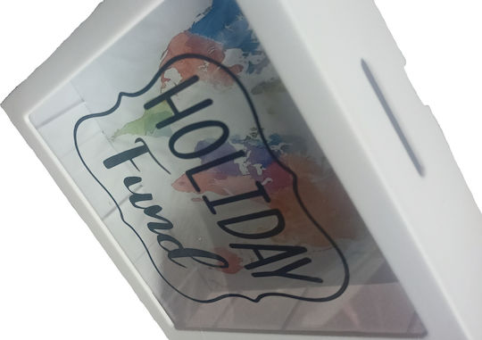 Tatu Moyo Spardose Plastik Weiß 15x15x5cm