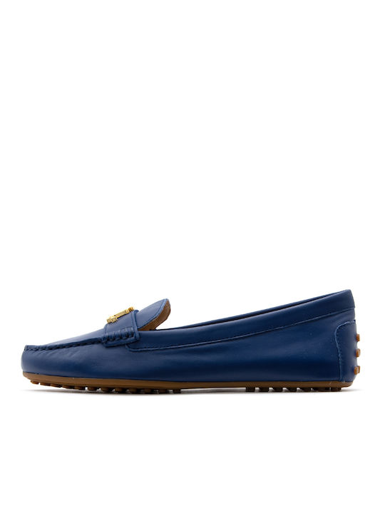 Ralph Lauren Barnsbury Leather Women's Moccasins in Blue Color