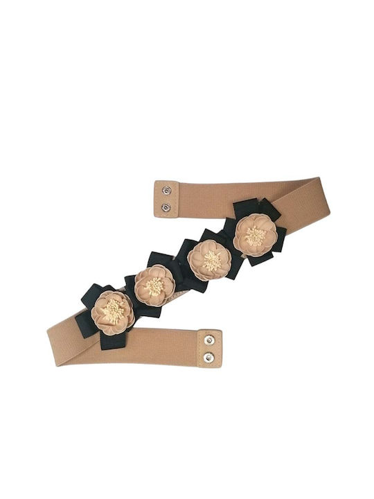 Elastic Women's Belt Beige