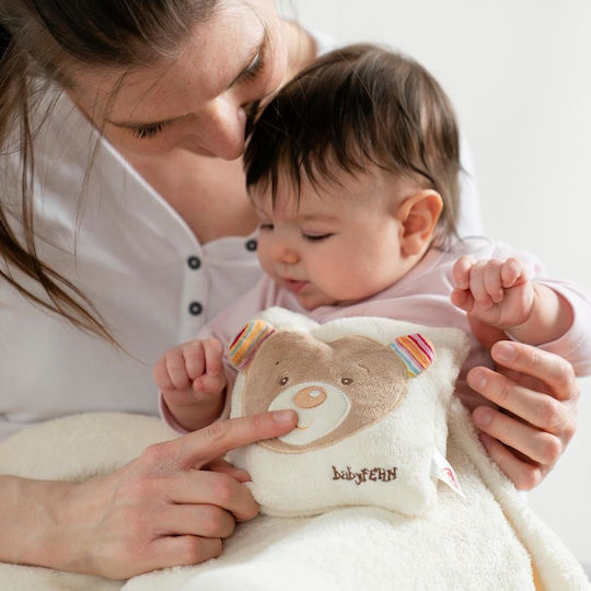 Fehn Babyspielzeug Anti-ticking Perch - Teddy aus Stoff für 0++ Monate