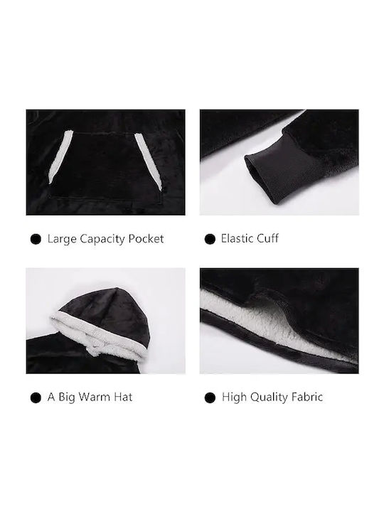 Oxford Home Velvet Blanket with Sleeves 90x100cm Gray