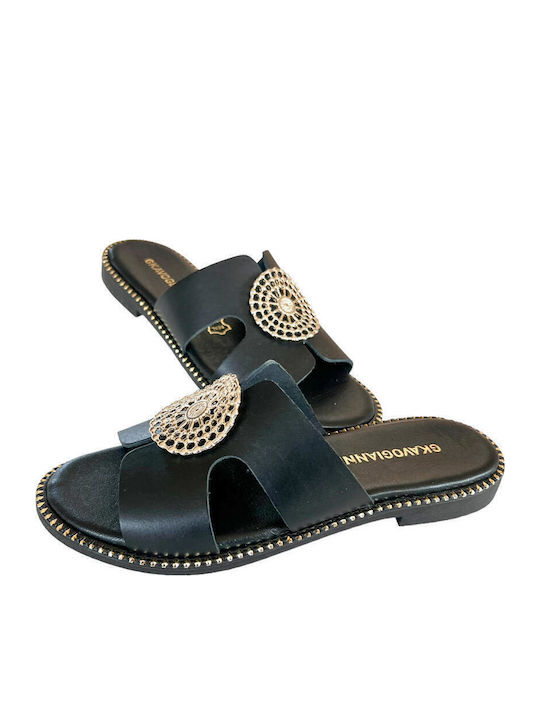 Sandale Casual Damă Din Piele Negru