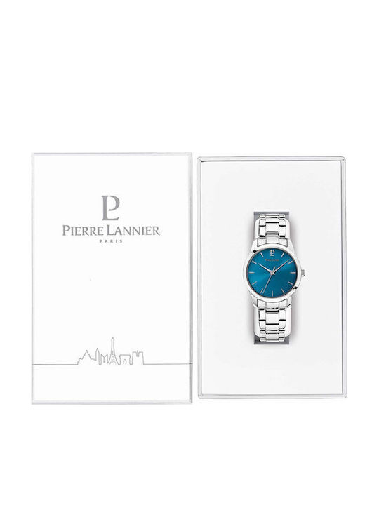 Pierre Lannier Γυναικείο Ρολόι 35.5mm Μπαταρίας με Ασημί Μεταλλικό Μπρασελέ