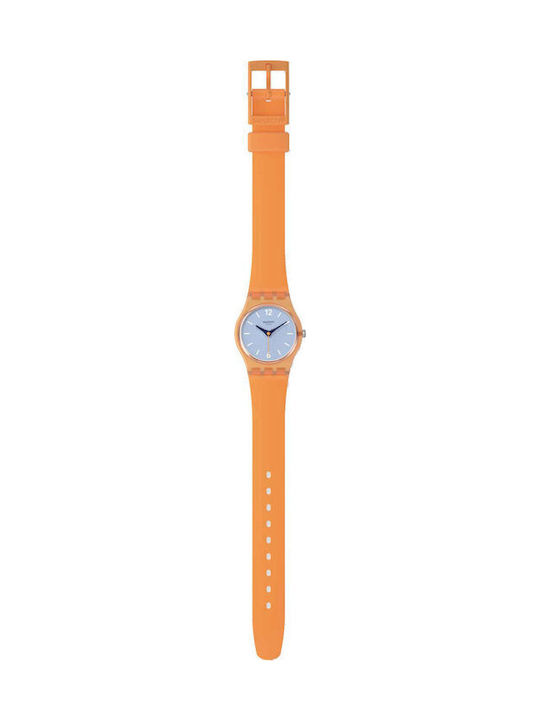 Swatch Swatch Γυναικείο Ρολόι Μπαταρίας με Πορτοκαλί Καουτσούκ Λουράκι