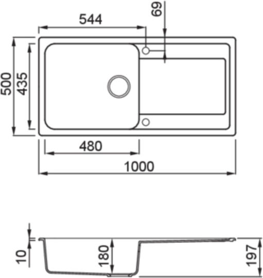 Elleci Life 480 Ένθετος από Συνθετικό Γρανίτη Μ100xΠ50cm
