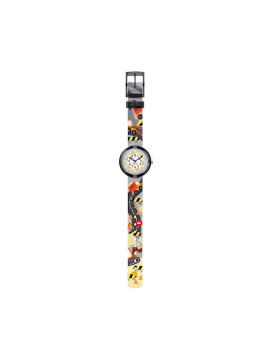 FlikFlak Kids Analog Watch with Fabric Strap Gray