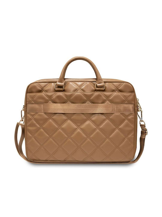 Guess Quilted 4G Tasche Schulter / Handheld 15" Braun