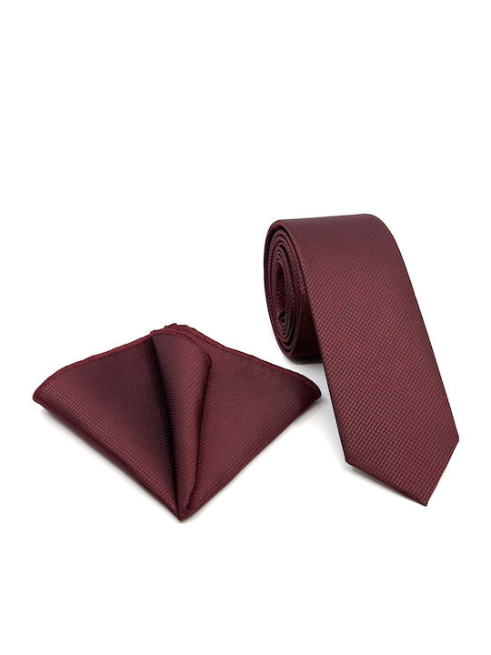 Legend Accessories Men's Tie Set Printed in Burgundy Color