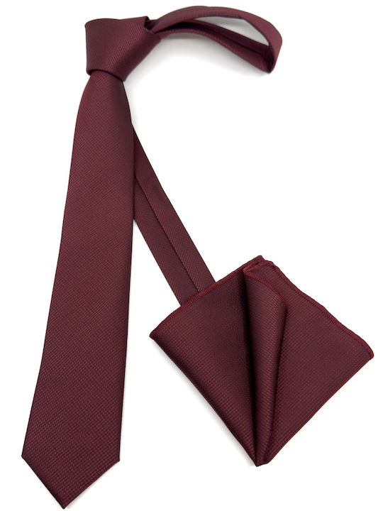 Legend Accessories Men's Tie Set Printed in Burgundy Color