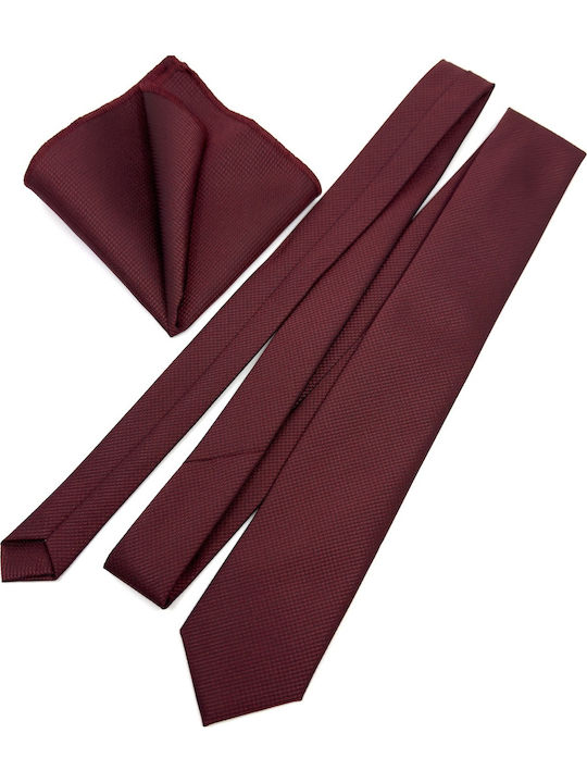 Legend Accessories Men's Tie Set Printed in Burgundy Color