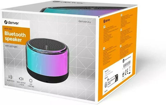 Denver BTP-103 Bluetooth-Lautsprecher 30W mit Akkulaufzeit bis zu 5 Stunden Schwarz