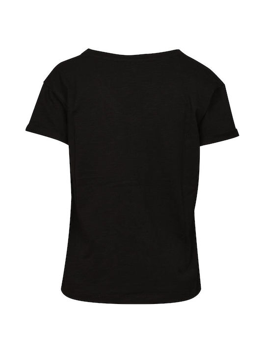 Body Action Women's Athletic Blouse Short Sleeve with V Neck Black