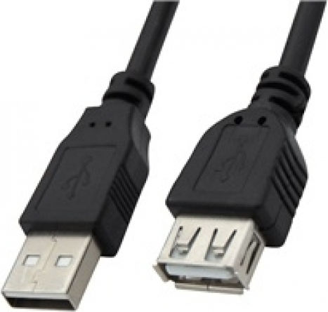 USB 2.0 Kabel USB-A-Stecker - USB-A-Buchse Schwarz 0.8m 04.001.0339