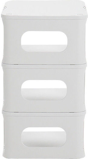 Plastic Shoe Organizer with 4 Shelves Gray 24.5x26.5x45cm