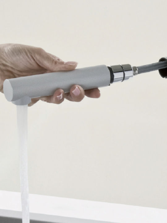 Elleci Aluna Plus Kitchen Faucet Counter with Pull-Out Spray Chrome