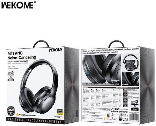 WK M11 Ασύρματα / Ενσύρματα Over Ear Ακουστικά με 8 ώρες Λειτουργίας Μαύρα