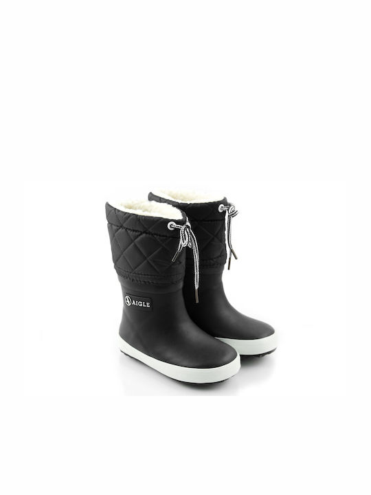 Kids Snow Boots with Laces Black