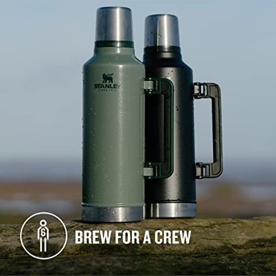 Stanley Classic Legendary Bottle Thermos Stainless Steel BPA Free 1.9lt Matte Black Pebble with Handle