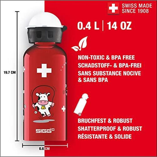 Sigg Sticle Pentru Copii Aluminiu Antivărsare Culoare Full Face Roșie 400ml