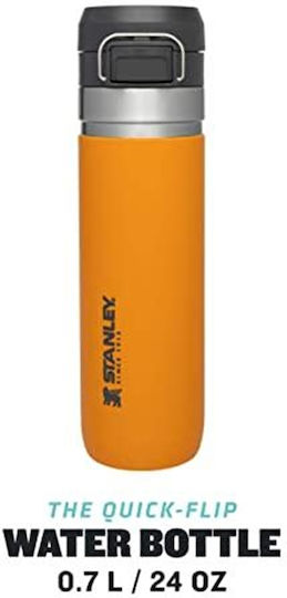 Stanley Go Quick Flip Bottle Thermos Stainless Steel BPA Free 710ml Yellow-orange with Handle