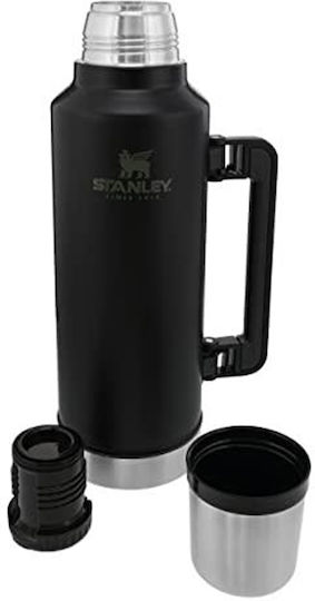 Stanley Classic Legendary Bottle Thermos Stainless Steel BPA Free 1.9lt Matte Black Pebble with Handle