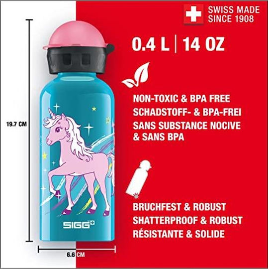 Sigg Παιδικό Παγούρι Μονόκερος Αλουμινίου με Pop-Up Καπάκι 400ml